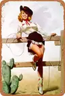 Симпатичная Западная девушка западная ковбойская серия ретро металлическая жестяная вывеска винтажная алюминиевая вывеска для дома кофейный Настенный декор 8x12 дюймов