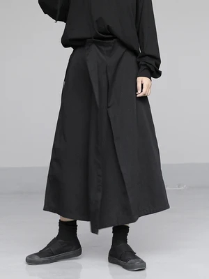 Необычные Поддельные двухкомпонентные брюки-кюлоты Весна 2020 с эластичной