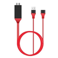 for apple android type usb c mobile phone to hdmi projection line dual use usb female with screen line red