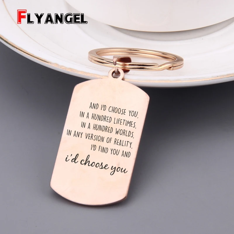 Горячий различный стиль пара брелок с гравировкой я бы выбрать вас элегантный