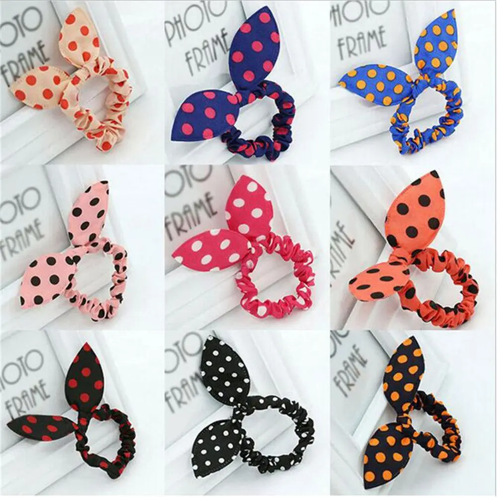 1 шт. милые заколки для волос ленты с кроличьими ушками головной убор в горошек