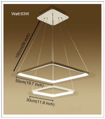 Светодиодный квадратный кольцевой подвесной светильник, современные люстры для кухни, линейный светильник для столовой, спальни, гостиной