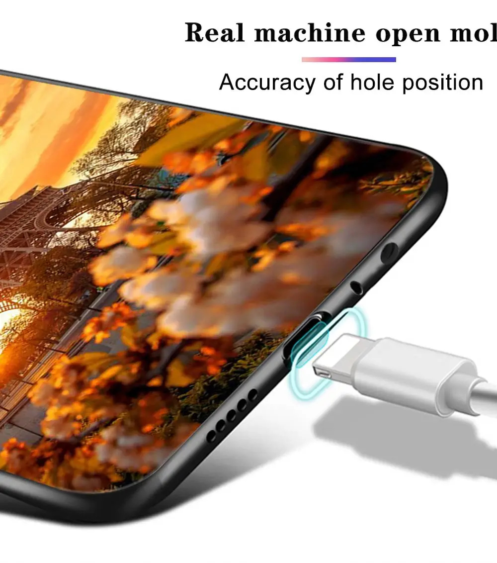 

Case For Xiaomi Redmi Note 9 8 7 10X 8T 6 Pro Mi Note 10 9 8 9T Pro SE A3 A2 Lite F1 Phone Cases Black Cover Capa Eiffel Tower