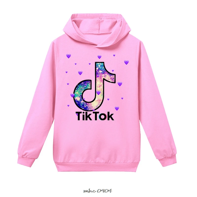 Весенний хлопковый комплект одежды футболка с рисунком Tik Tok длинными рукавами