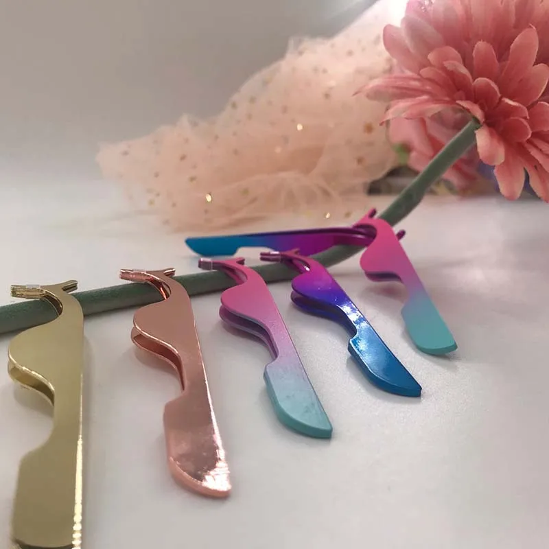 Mixed Color Пинцеты для ресниц Аппликаторы разных цветов 20 шт./партия индивидуальный логотип Макияж ресницы пинцет - Цвет: Mixed Color