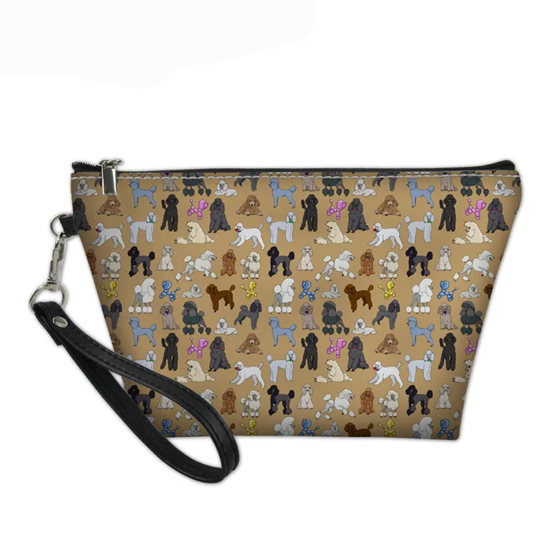 

Женская косметичка с мультяшным рисунком пуделя, Дамская портативная сумочка для косметики, дорожная сумка для туалетных принадлежностей
