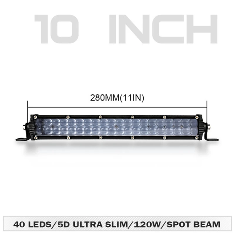 

Super Bright Car LED Light Bar 10/20inch Ultra Slim Double Row 4D Lens 120W 240W Spot Beam Led Bar Off Road Led Work Lights
