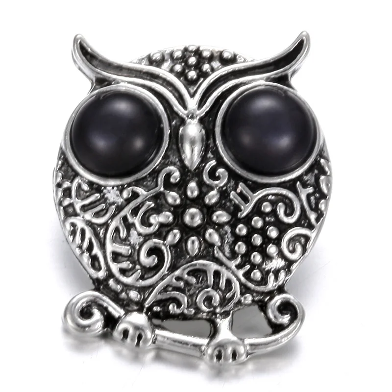 6 шт./лот новинка 18 мм металлические кнопки ювелирное изделие черный цветок со