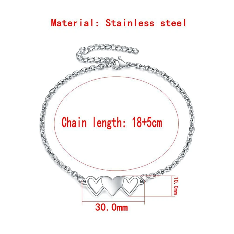 

Stainless Steel Love Bracelet Ladies Girl Jewelry Bracelet Creative Sisters Friendship Chain Bracelets 18+5cm New 1pc 3 Styles