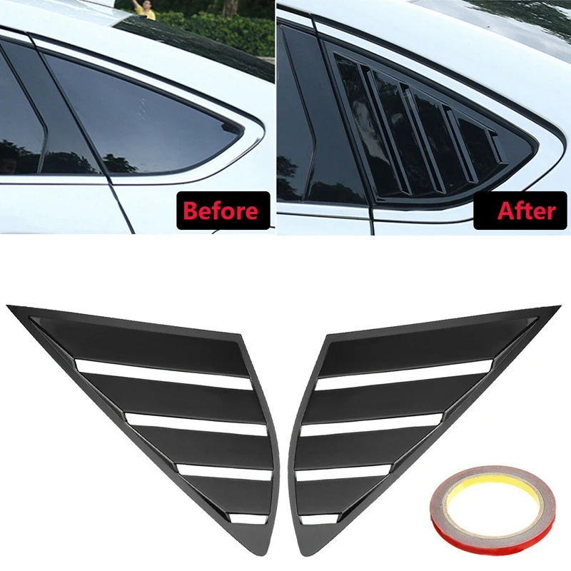 1 пара глянцевых черных накладок на боковые окна Солнцезащитный чехол для Ford Fusion