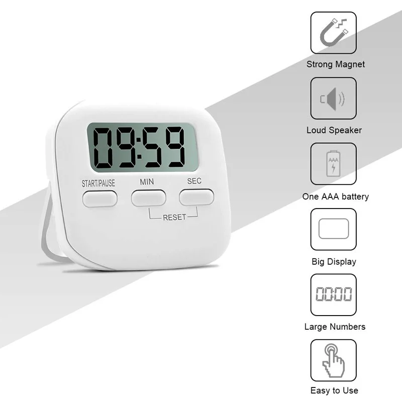 Цифровой кухонный таймер небольшие магнитные таймеры с ЖК-дисплеем и подставкой