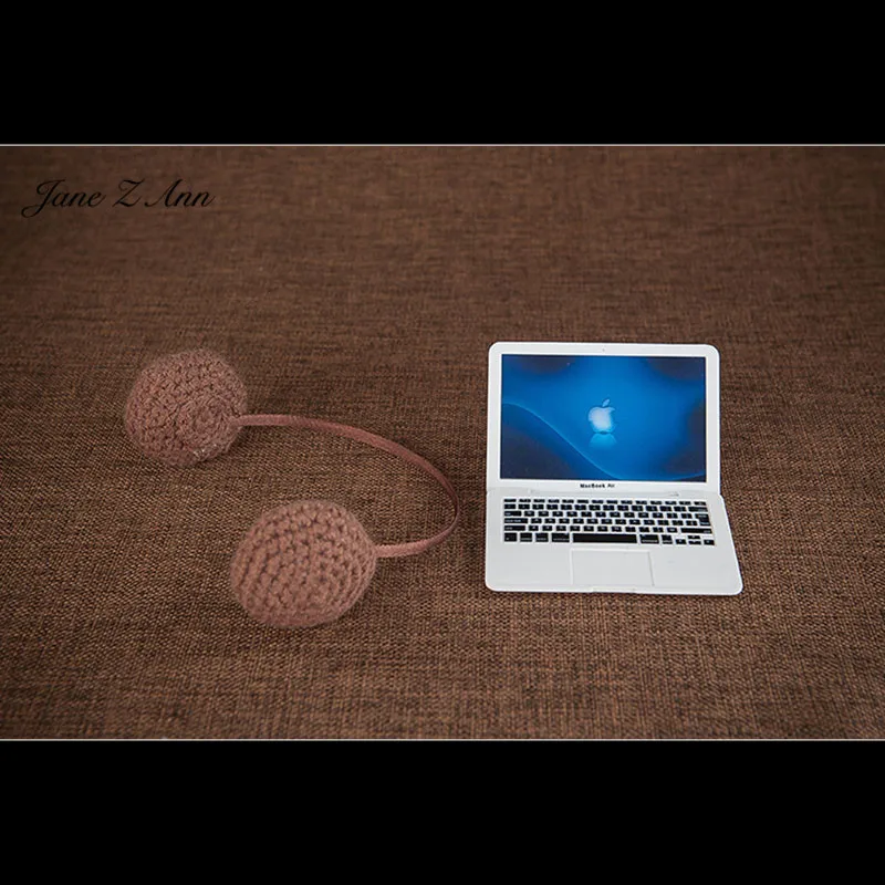 earphone and pc Jane Z Ann мини-ноутбук маленькая Компьютерная гарнитура Новорожденный ребенок креативный реквизит для фотосессии аксессуары для студийной съемки - Цвет: earphone and pc