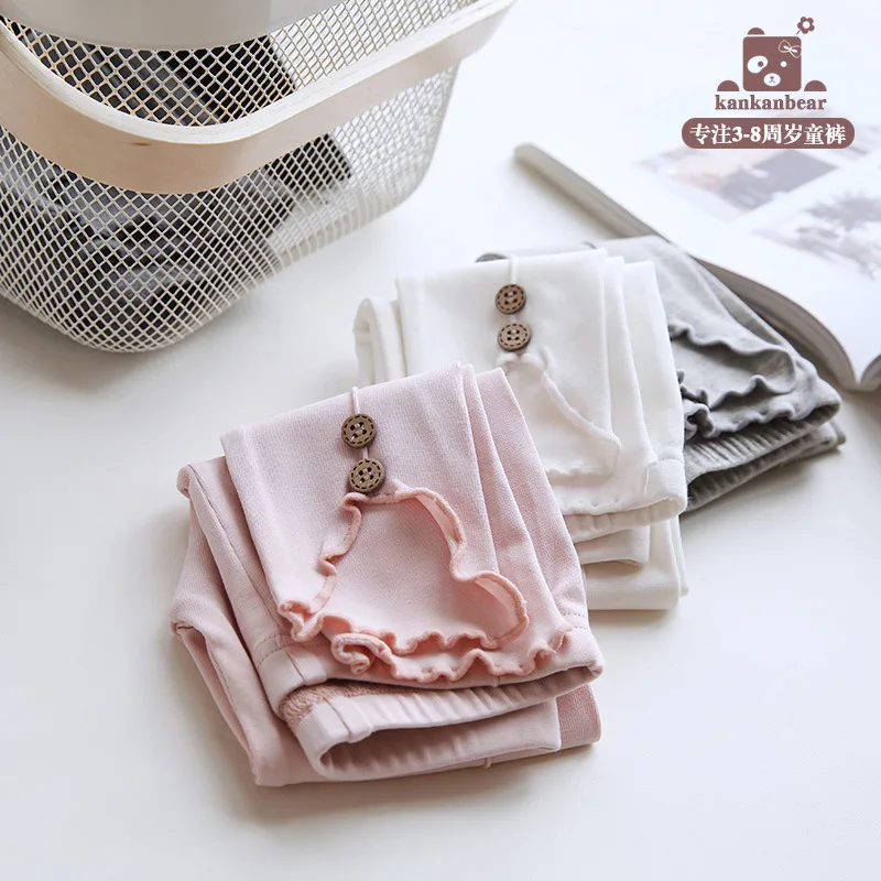 Леггинсы для девочек Весенняя одежда малышей Детские леггинсы с пуговицами