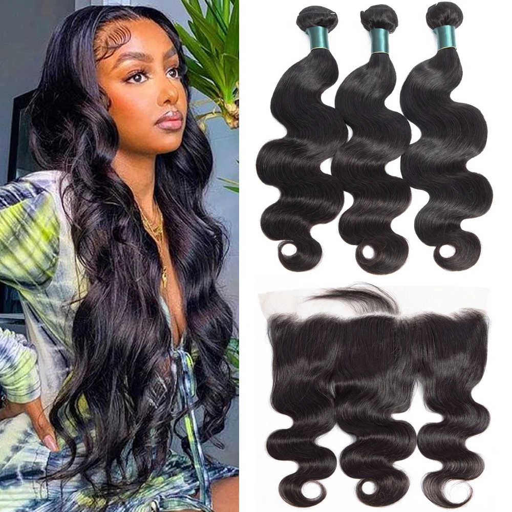 13x4 волнистпряди с фронтальной костью прямые бразильские стандартные пучки