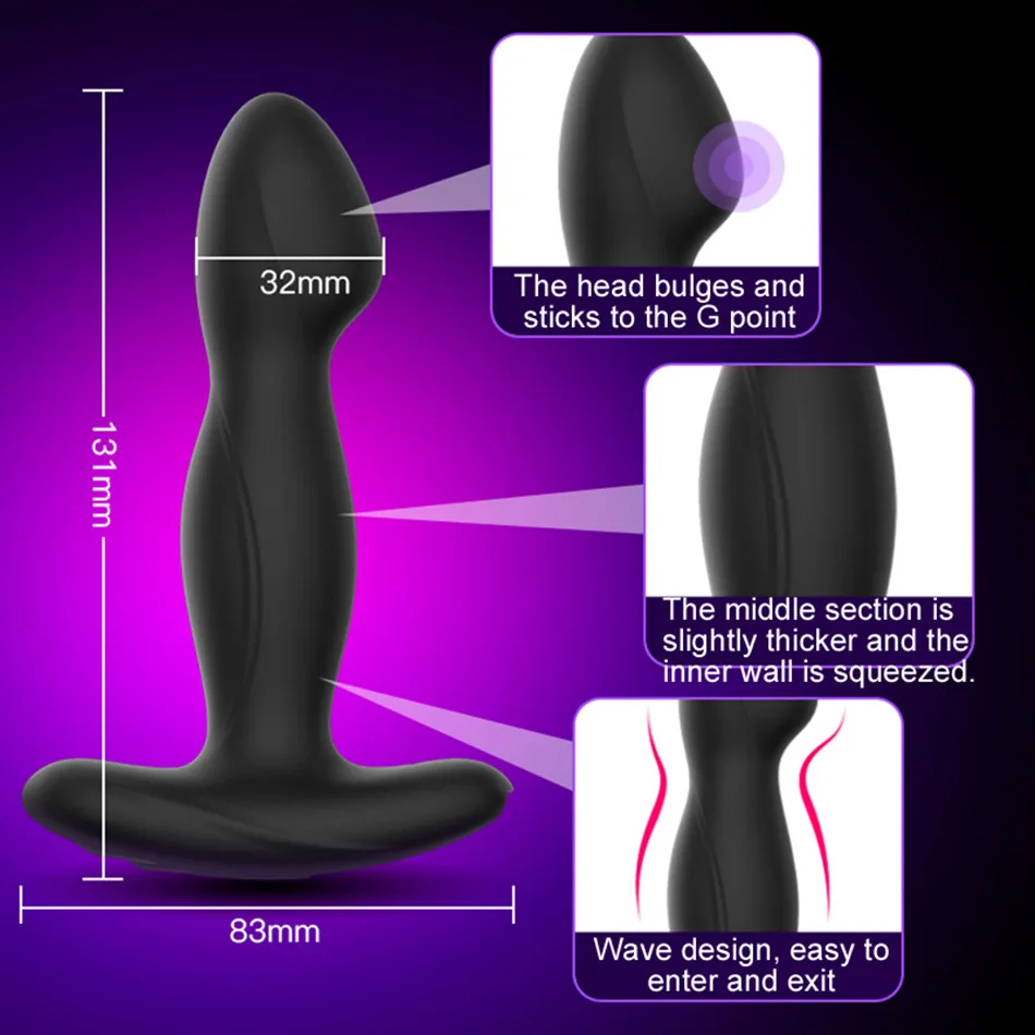 Анальная пробка для массажа простаты с электрическим током и пультом