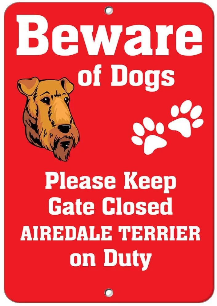 Fastasticdeals Airedale Terrier собака Остерегайтесь веселья Новинка металлический