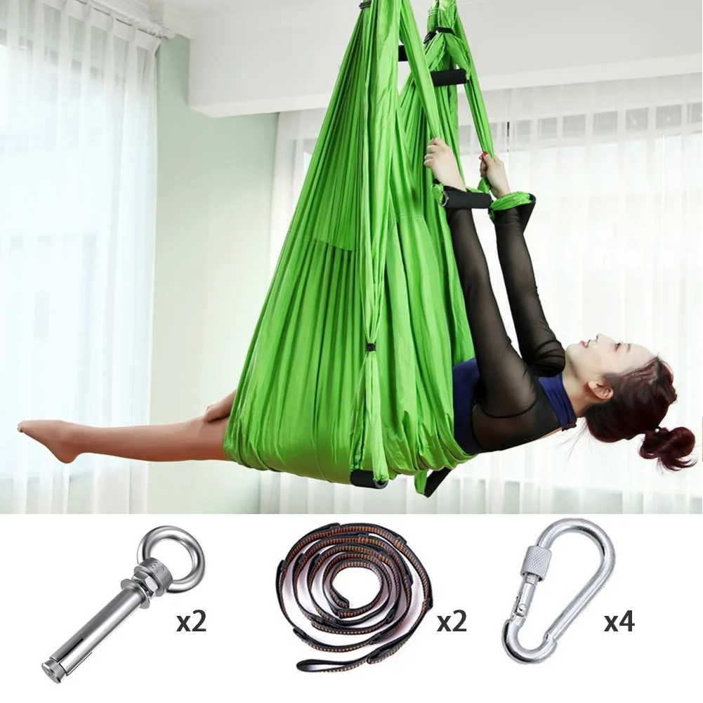 

Full Set 6 Handles Anti-Gravity Yoga Hammock Fabric Yoga Flying Swing Aerial Traction Device Hammock Equipment For Pilates Body