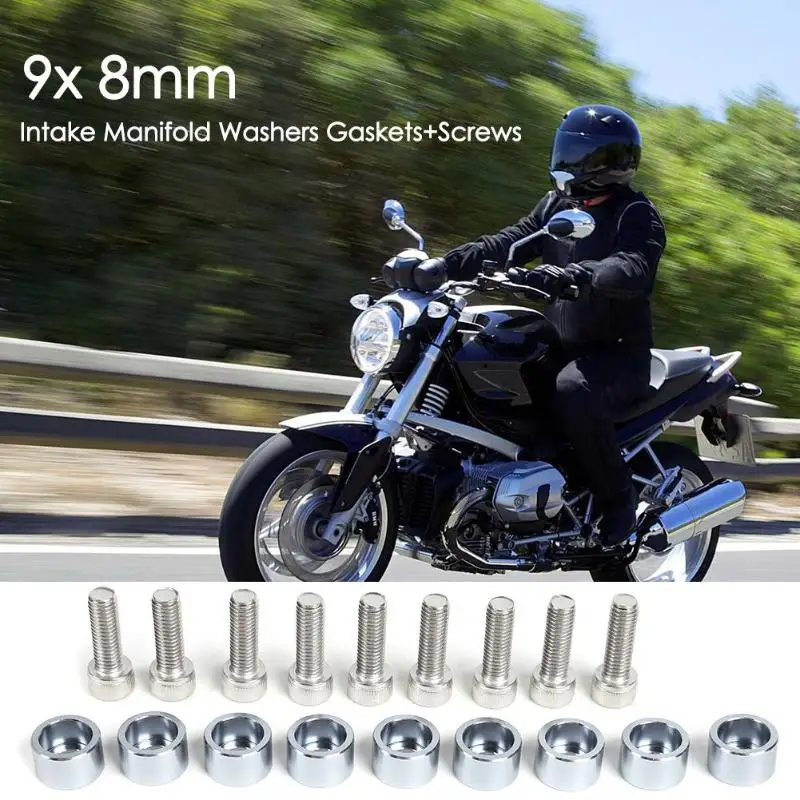 9 шт. 8 мм автомобильные впускные коллекторы алюминиевые шайбы + винты отличный