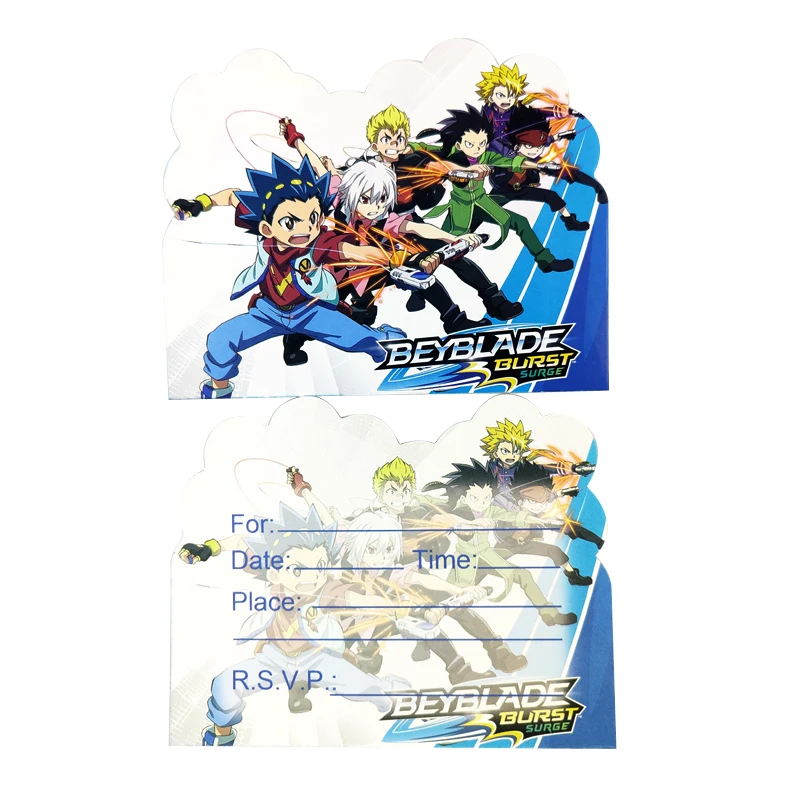 Beyblade Burst тема пригласительные билеты Baby Shower события вечерние украшения для