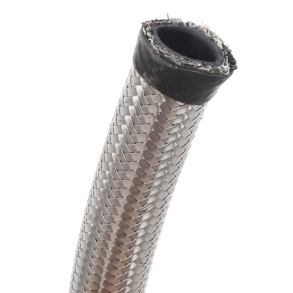 Высококачественный серебристый шланг AN10 из нержавеющей стали с оплеткой для