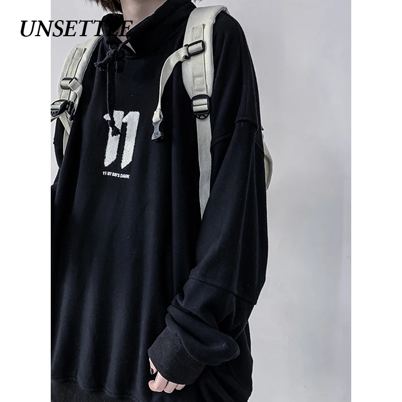 UNSETTLE Harajuku Толстовка японская Толстовка Мужская/Женская Хип-хоп Пуловер толстовки уличные повседневные топы в хипстерском стиле Осень