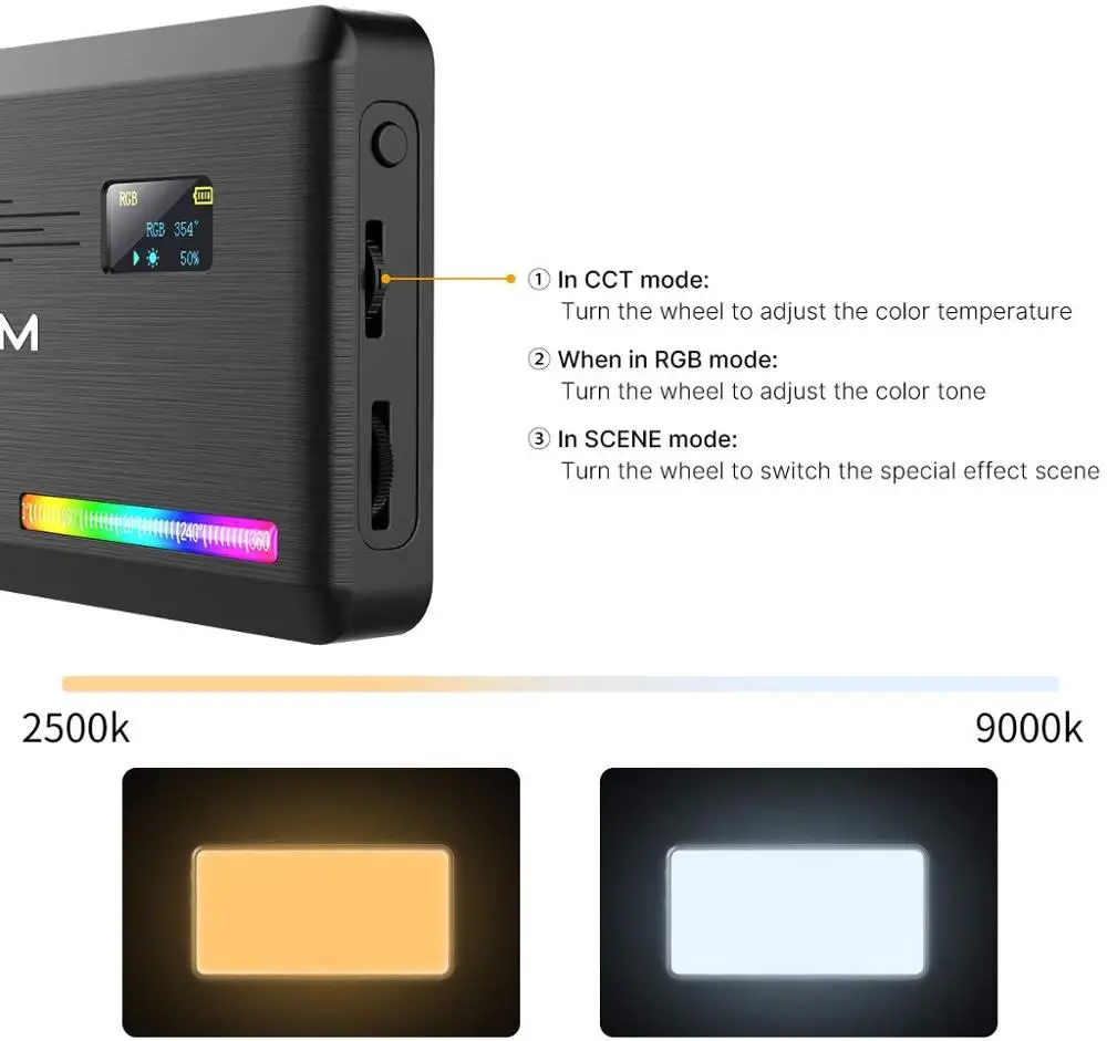Светодиодный RGB светильник VIJIM VL196 лампа для видеосъемки с сотовой рамкой мягкий