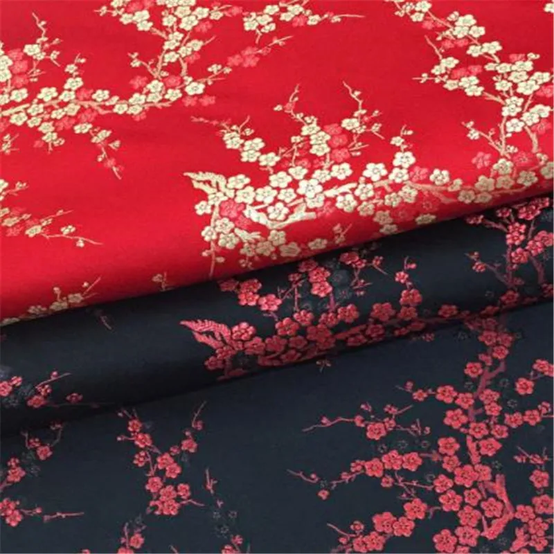 Жаккардовая ткань из полиэстера винтерный дизайн с рисунком цветка сливы парча