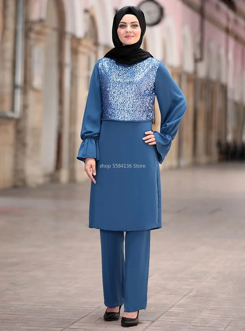 Женский мусульманский костюм модная абайя Малайзия топы с длинным рукавом и