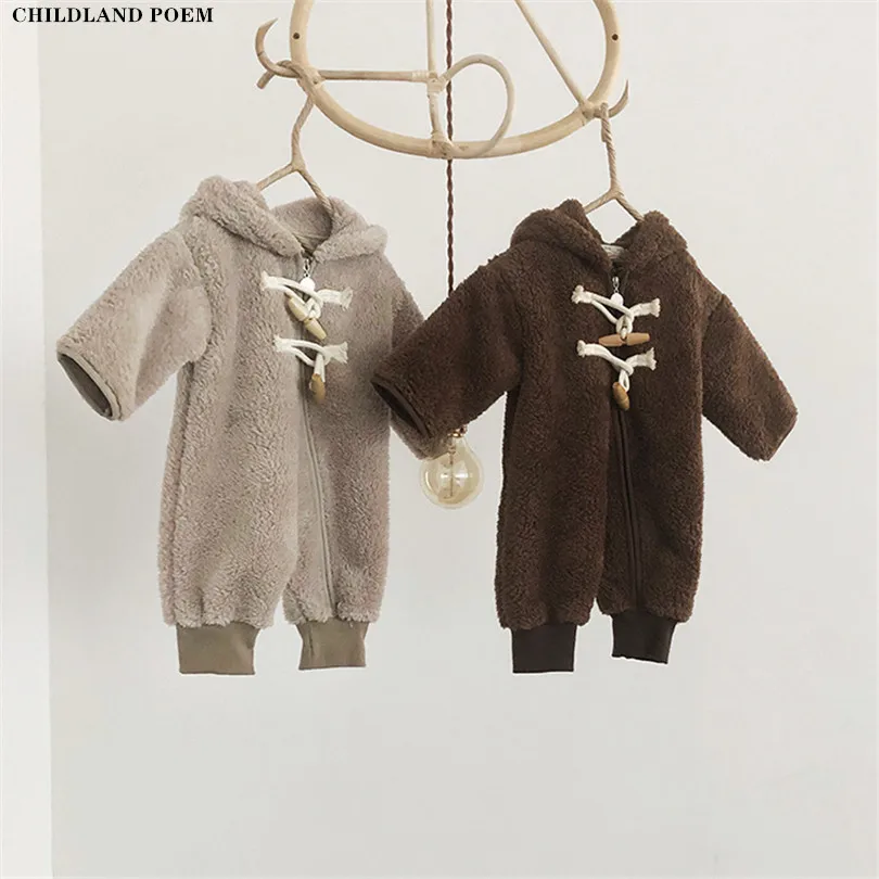 

Baby Winter Clothes Newborn Baby Romper Jumpsuit Thick Fleece Warm Hooded Baby Boy Girl Romper Overalls Baby Jumpsuit Snowsuit