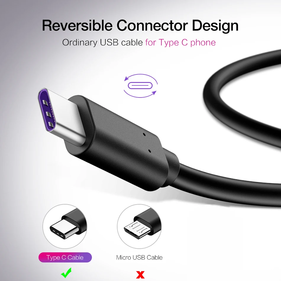 Кабель Venroii type C USB 5A USBC нейлоновый плетеный шнур Быстрая зарядка синхронизации