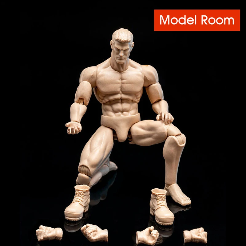 

GWToys G001 1/12 Male Strong Muscular Joint Body 16cm Man Soldier Super Flexible Action Figure Doll for Painting Sketch Practice
