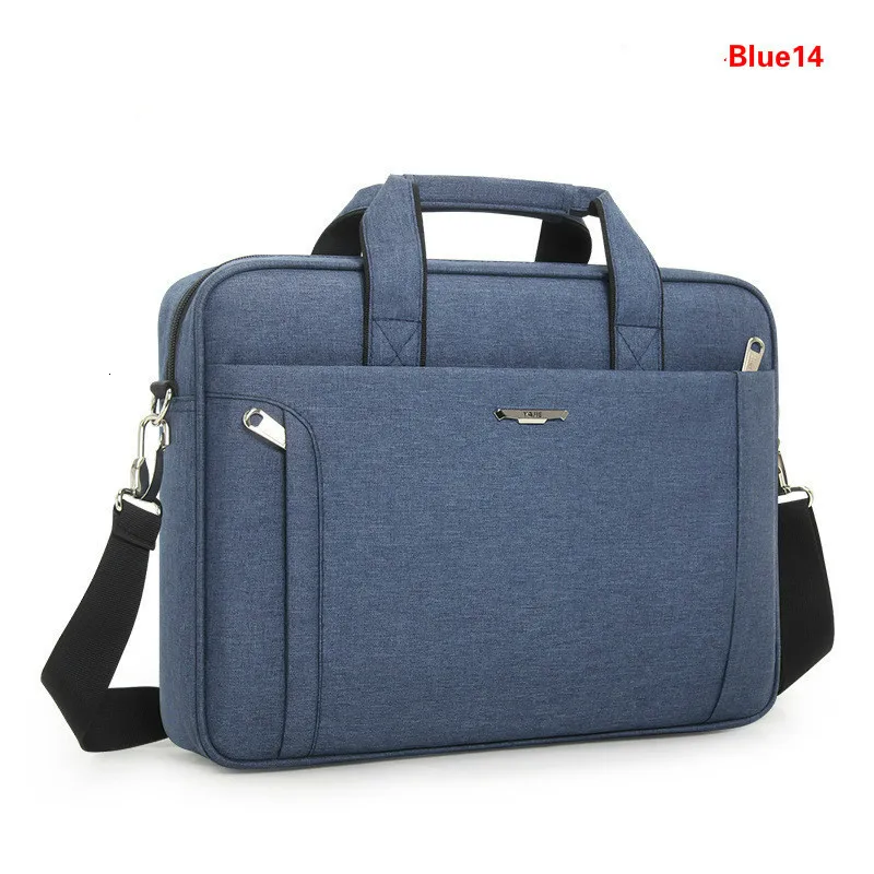Blue 14 inch OYIXINGER мужской портфель для ноутбука 14 15,6 дюймов, водонепроницаемая оксфордская мужская сумка, деловая женская сумка-мессенджер на одно плечо - Цвет: Blue 14 inch