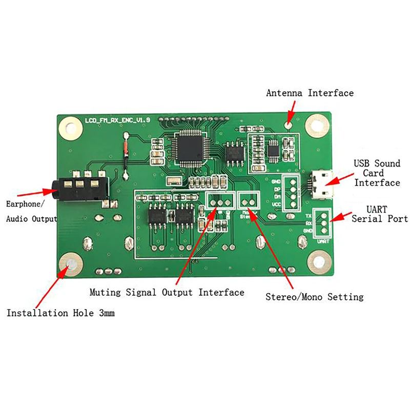 Модуль беспроводного FM-радиоприемника 87 0-108 0 МГц частотная модуляция цифровой