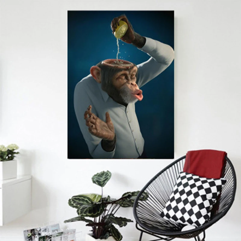 Creative Orangutan Baboon Monkey Animal Decorative Painting Living Room Corridor wall pictures for living room canvas painting | Дом и сад