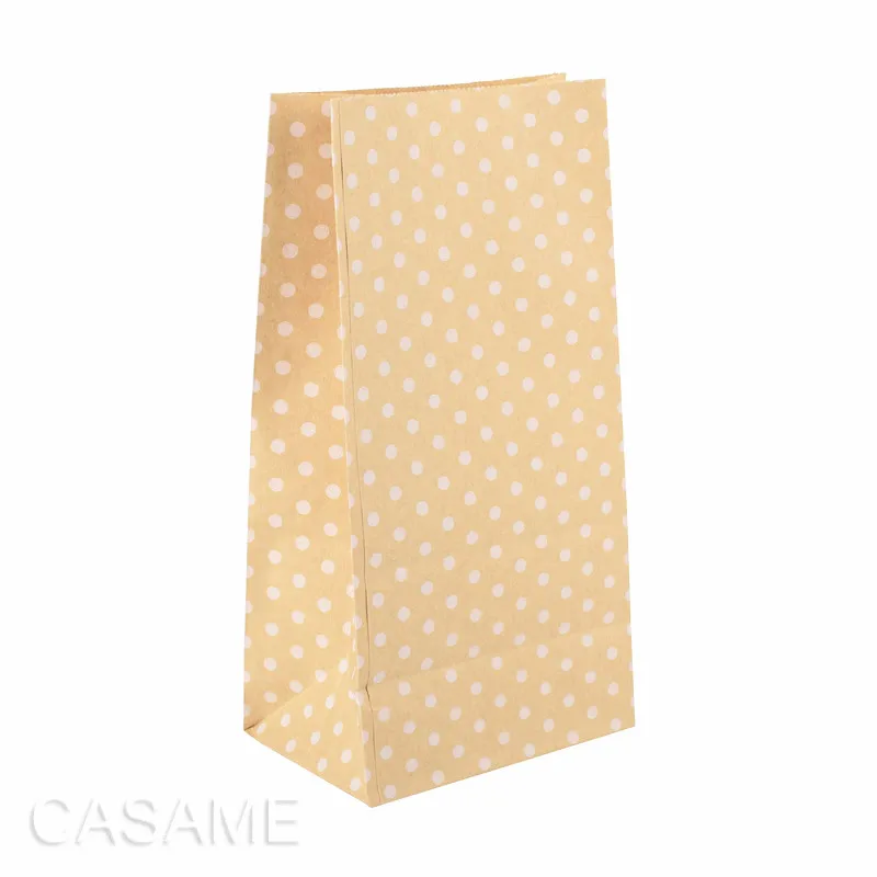 

New paper bag mini Stand up Colorful Polka Dot Bags 18x9x6cm Favor Open Top Gift Packing paper Treat gift Bag wholesale