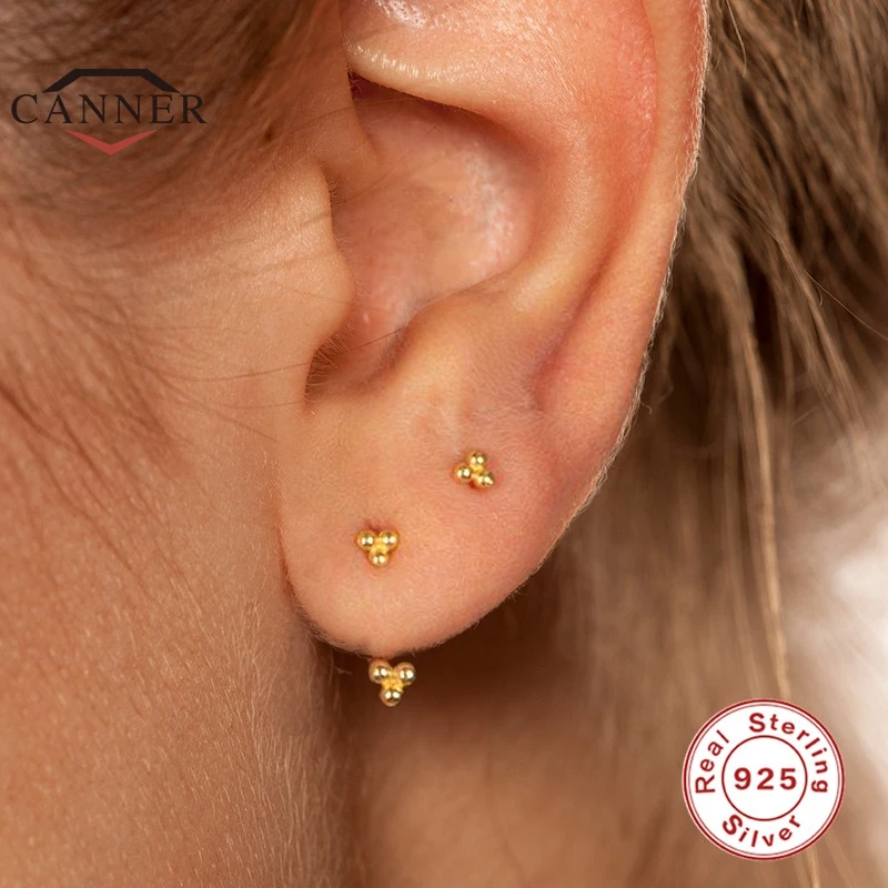 

CANNER Rectangular Zircon 925 Sterling Silver Pendant Drop Earrings for Women Gifts Jewelry Silver 925 Piercing Earings Earring