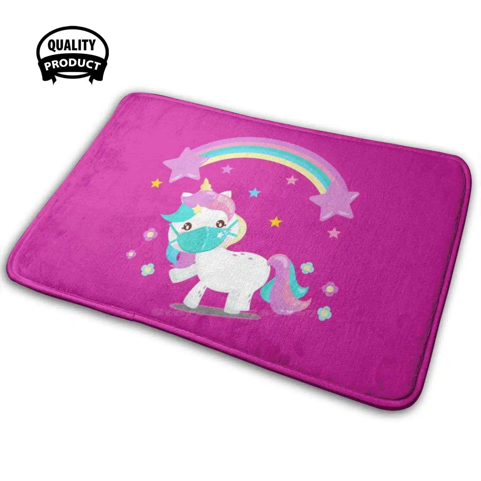 Это даже маска. Мягкие интересные комнатные товары ковер Единорог Розовый Лошадь