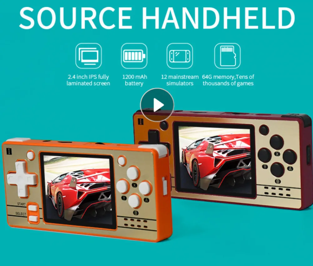 

Powkiddy-console mini q20 with open source 2.4 hollow rings, portable ips screen console, ps1 retro, new children's game player