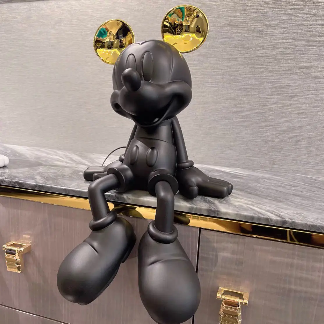 Статуя Микки Мауса Disney подвижная фигурка сидя мультяшная смоляная скульптура
