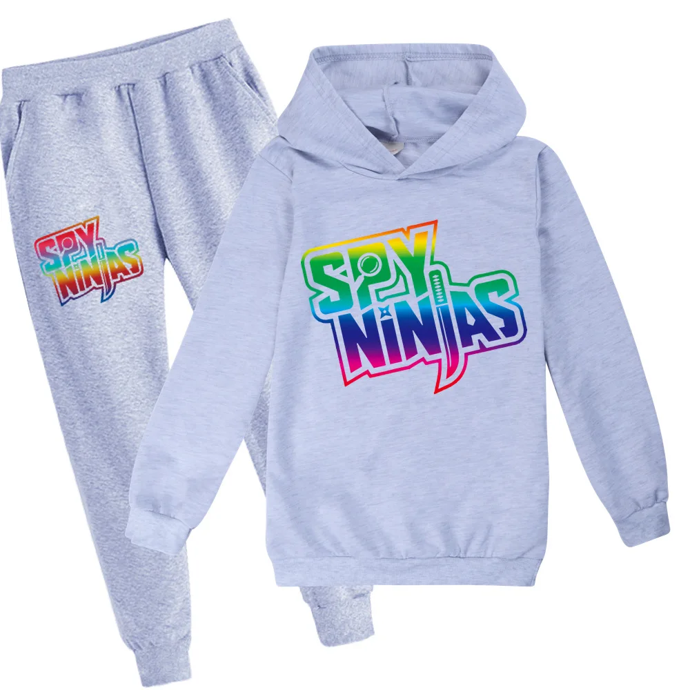 SPY NINJA Kids Streetwear + Pants Children Pullover Sweatshirt Hoodie Pant Tracksuits Sportswear Hooded Sweatsuit Tracksuit