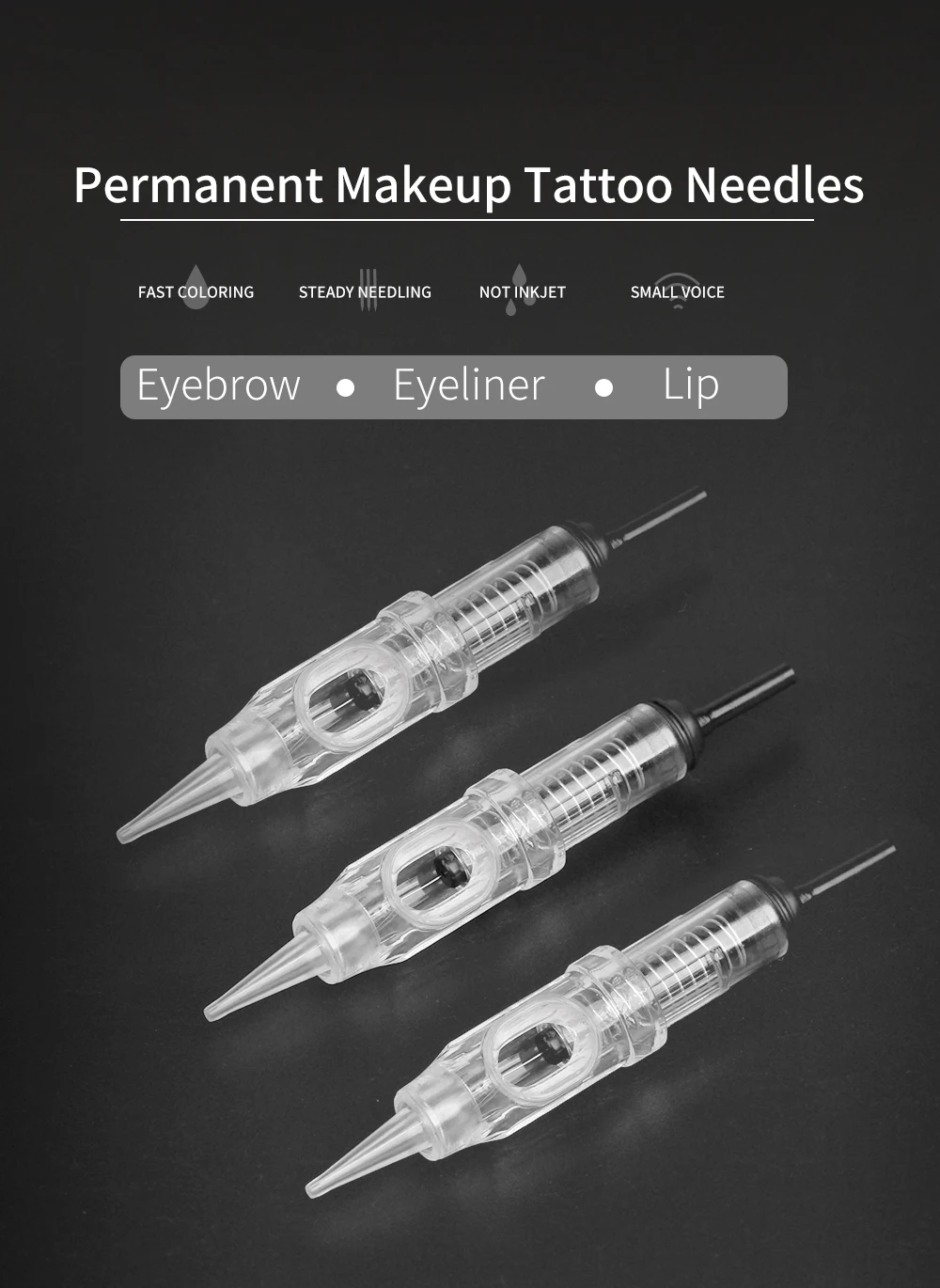 Disposable Microblading Eyebrow Tattoo Needles 1R 3R 5R 5F 7F Sterilized Permanent Makeup Cartridge Needles