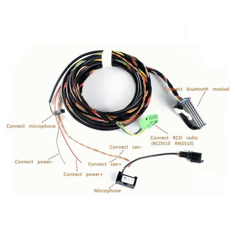 Модуль управления Bluetooth 9W2 микрофон Uni Harnais Avec кабель 1K8035730D для Jetta Passat B6 VW RCD510 Golf MK6