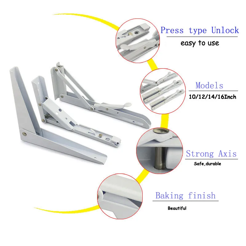 2 упаковки треугольный складной угловой кронштейн Регулируемый Настенный