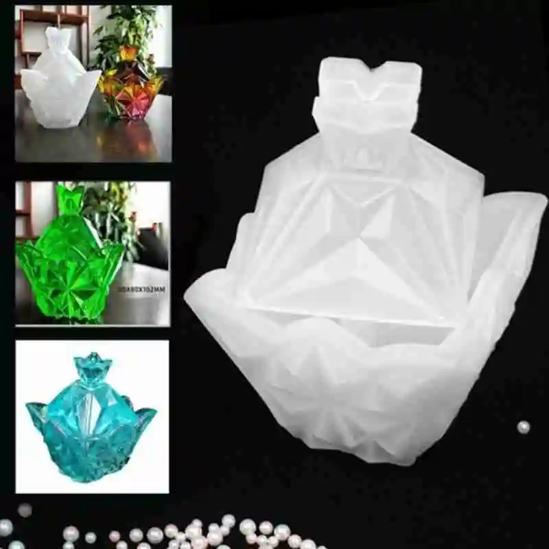 

Poppies diy crystal epoxy mold storage box jewelry box mold storage box jewelry diamond silicone cut C3M4