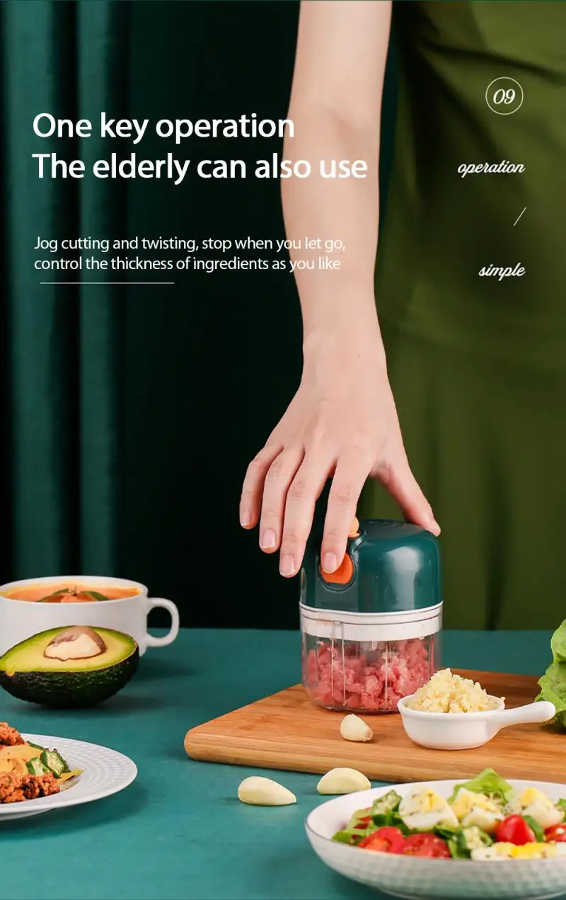 250 мл многофункциональная ручная маленькая Мясорубка слайсер высокоскоростная