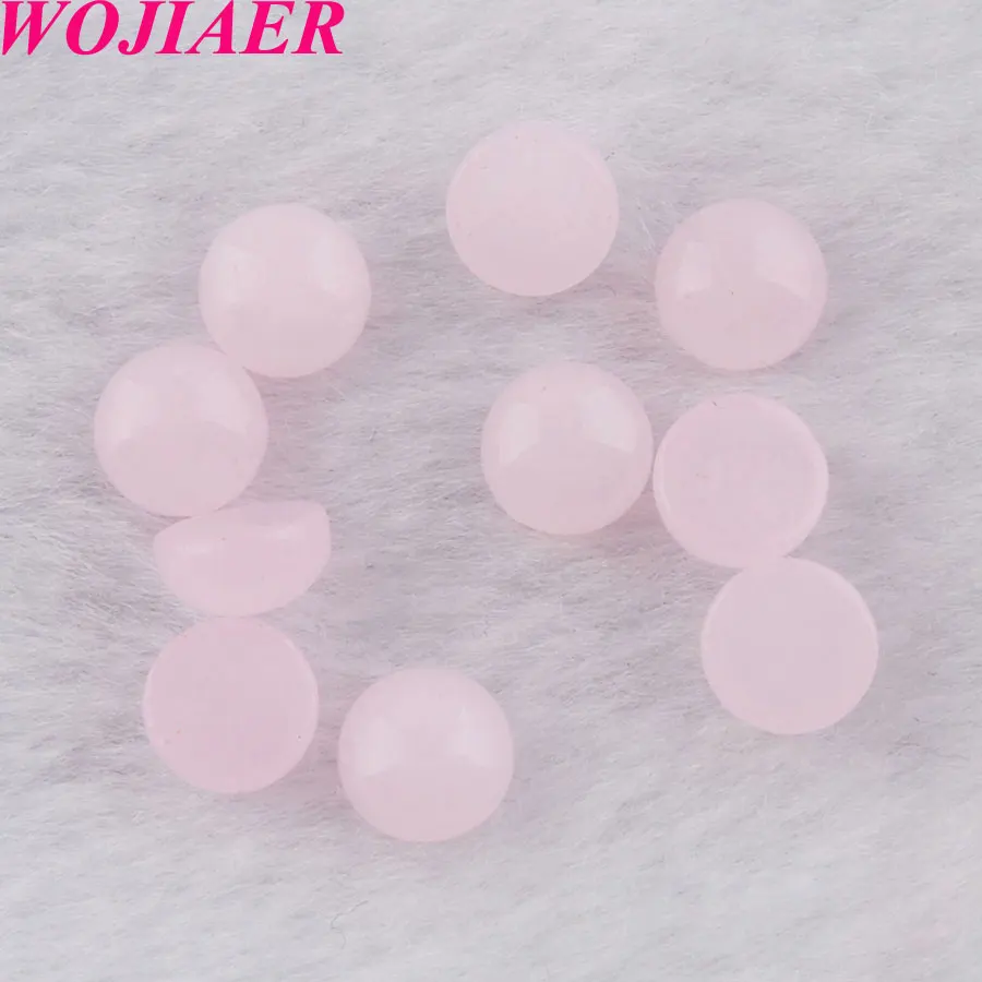

WOJIAER Pink Quartz 6mm Loose Stone Cabochon Beads Natural Stones Healing Bead Fit for Women Men DIY Handmade Jewelry PU8184