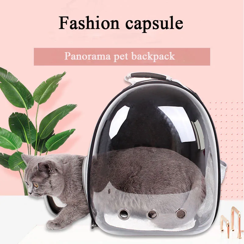 

Портативный рюкзак для домашних животных, Воздухопроницаемый прозрачный уличный ранец в виде капсулы для путешествий и отдыха на природе, ...