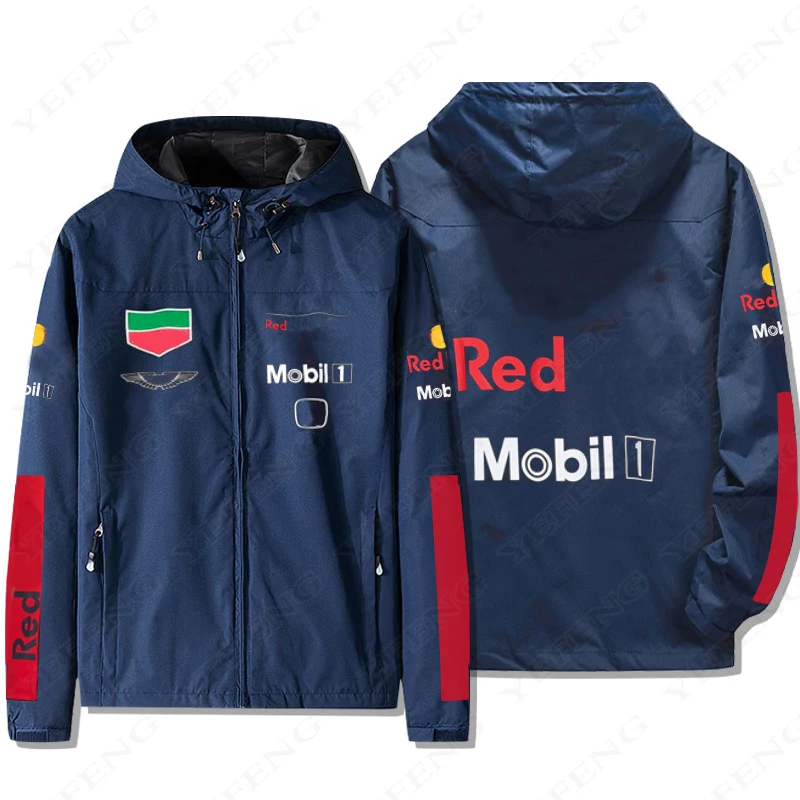 

2020 Season FI For Honda Red Color Bull Team Windproof Hoodie Men's Zipper Sweater Ractory Racing Motocross Clothing Jacket