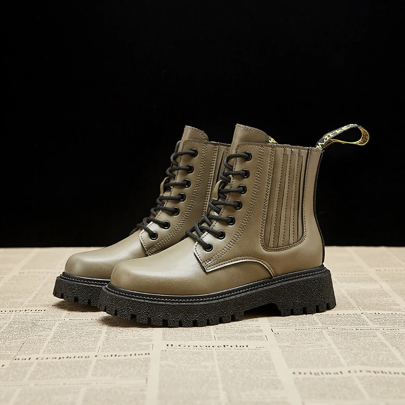 

2021 new British style trendy retro women's boots fashion casual short boots