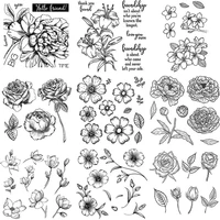 cartoon flower plant transparent clear stamp diy decorative diary journal craft scrapbooking rubber stamps stationery